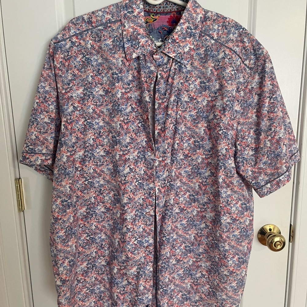 NEW Mens Robert Graham Colorful Button Up Shirt Size 2XL Classic Fit Stretch